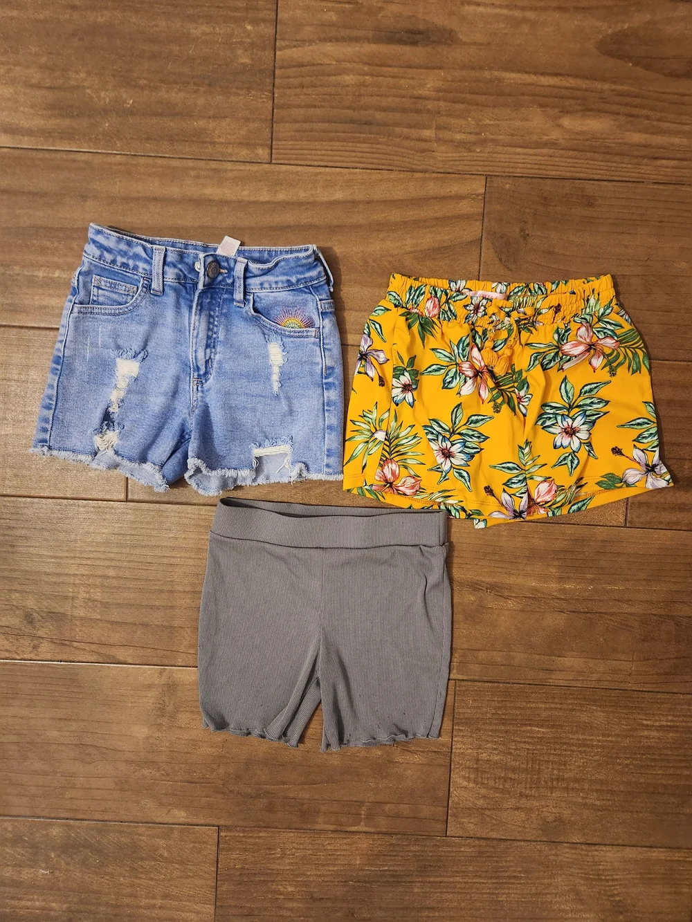 Girl's Mixed Pajama and Tee Set  shorts Yellow Blue Gray Beige Turquoise m 8 10